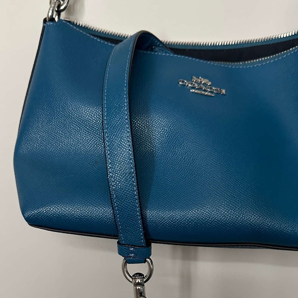 Coach Teal Leather Shoulder Bag - Picture 3 of 4